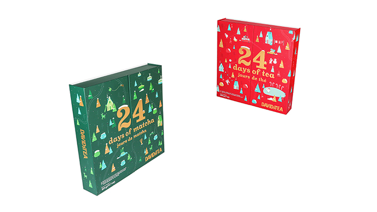 RX Packaging creates calendar tea packaging boxes for DavidsTEA