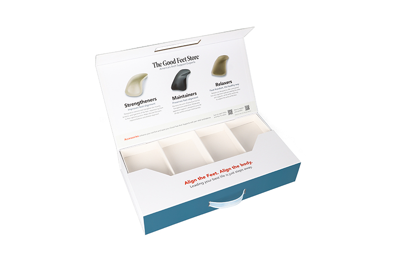 RX Packaging Orthopedic insole gift box designed for American foot orthotics brand
