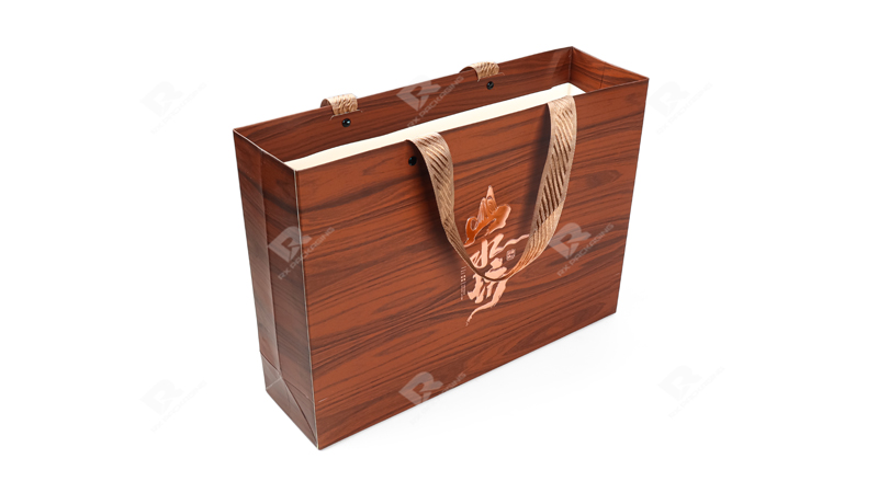 Elevate Your Brand with RX Packaging's Custom Wood-Grain Gift Bag Solutions