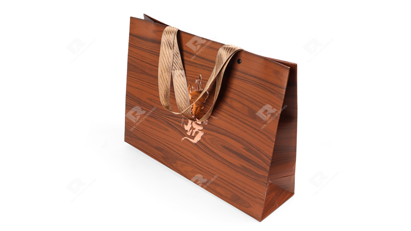 Elevate Your Brand with RX Packaging's Custom Wood-Grain Gift Bag Solutions