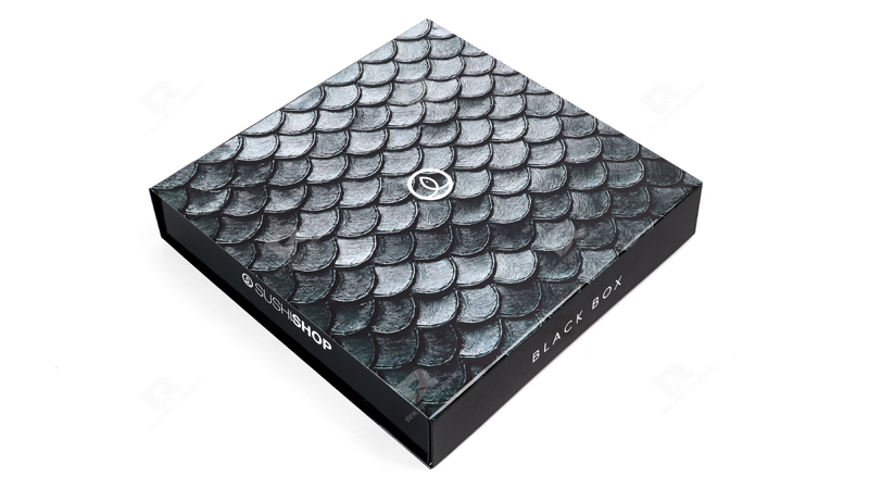 Premium Custom Black Magnetic Food Packaging Box by RX Packaging