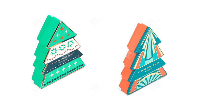 Elegant Christmas Tree Shaped Chocolate Box by RX Packaging