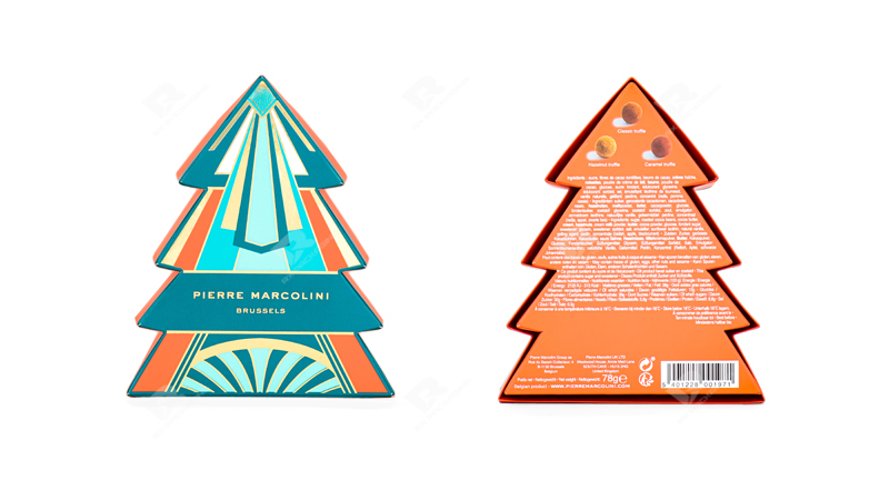 Elegant Christmas Tree Shaped Chocolate Box by RX Packaging