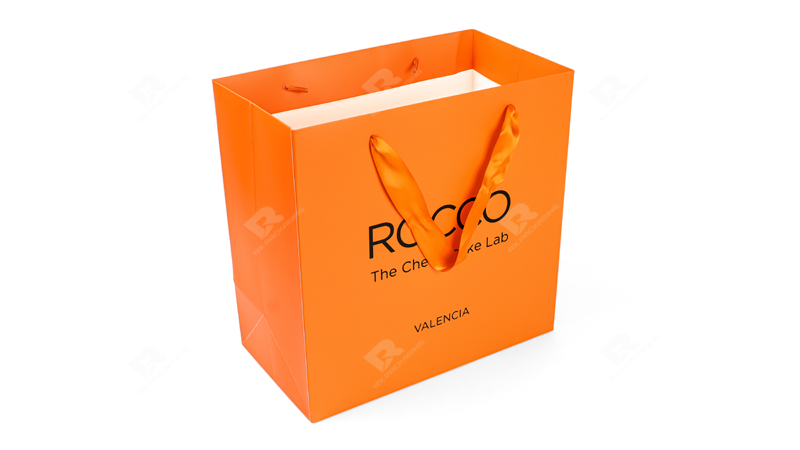 Customized Orange Shopping Bag — Minimalist Elegance by RX Packaging Customized Orange Shopping Bag — Minimalist Elegance by RX Packaging