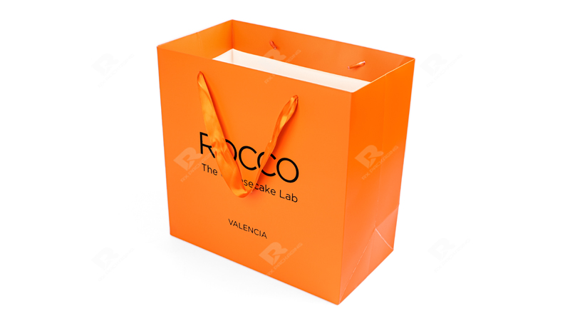 Customized Orange Shopping Bag — Minimalist Elegance by RX Packaging Customized Orange Shopping Bag — Minimalist Elegance by RX Packaging