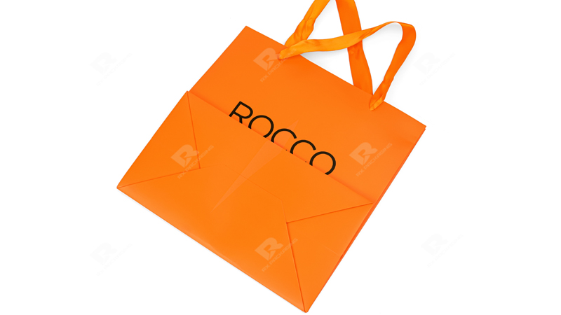 Customized Orange Shopping Bag — Minimalist Elegance by RX Packaging Customized Orange Shopping Bag — Minimalist Elegance by RX Packaging