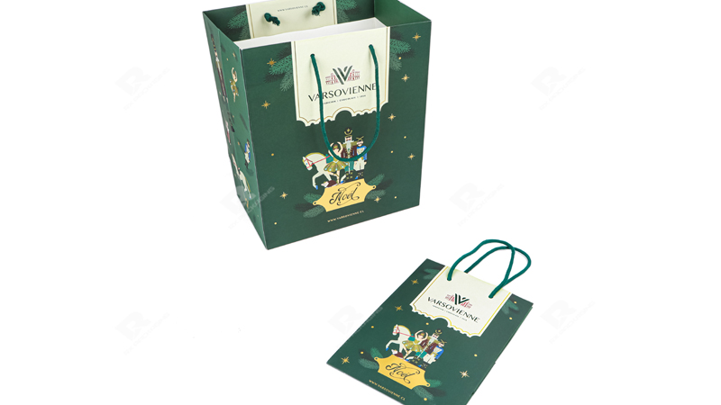 Custom Green Gift Bags by RX Packaging Custom Green Gift Bags by RX Packaging