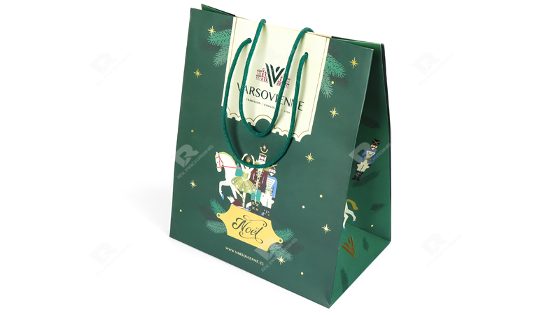 Custom Green Gift Bags by RX Packaging Custom Green Gift Bags by RX Packaging