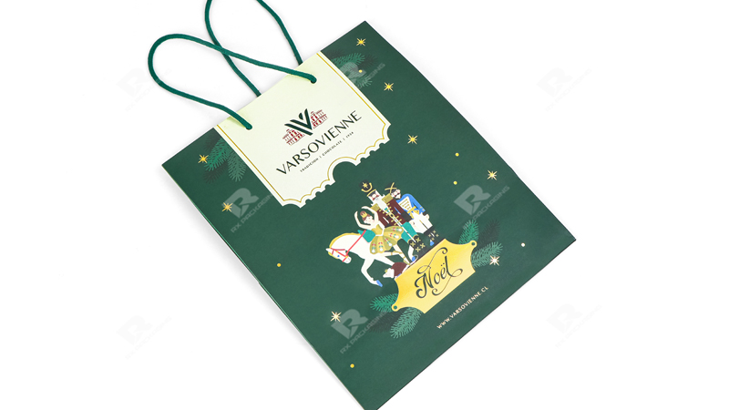 Custom Green Gift Bags by RX Packaging Custom Green Gift Bags by RX Packaging