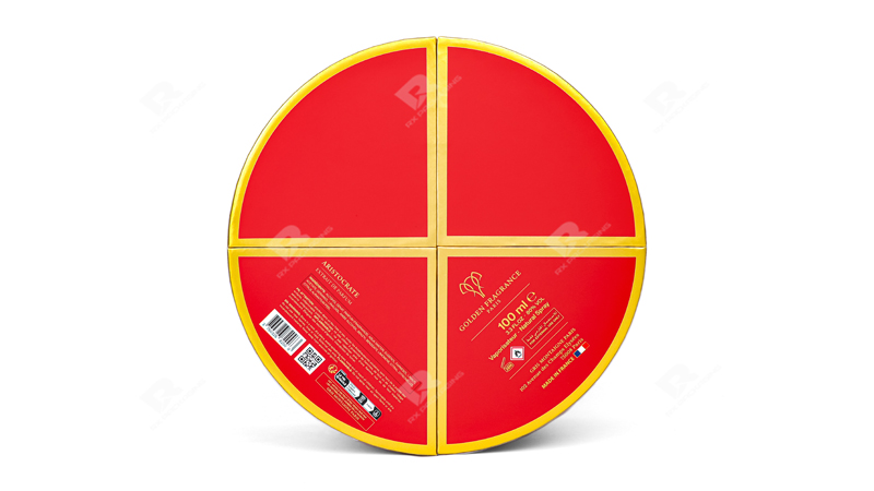 Luxurious Red Round Perfume Packaging Box Inspired by Traditional Chinese Elegance – Custom Design by RX Packaging