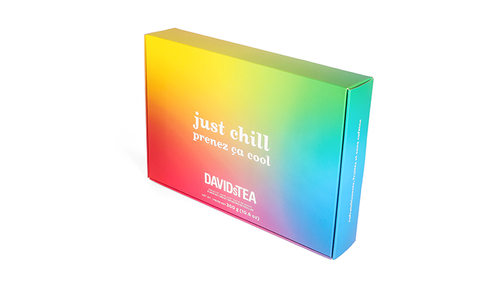 DAVID'S TEA tea packaging box demonstrates brand responsibility and quality