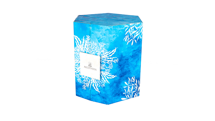 RX Packaging creates ocean blue design cosmetic packaging boxes for Algotherm