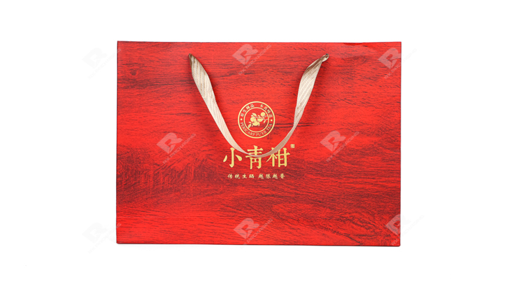 Elevate Your Brand with a Custom Red Wood Grain Shopping Bag by RX Packaging