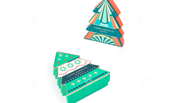 Elegant Christmas Tree Shaped Chocolate Box by RX Packaging