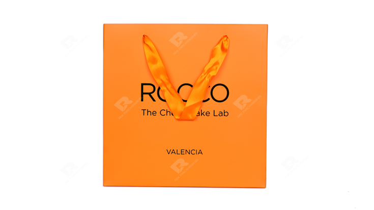 Customized Orange Shopping Bag — Minimalist Elegance by RX Packaging