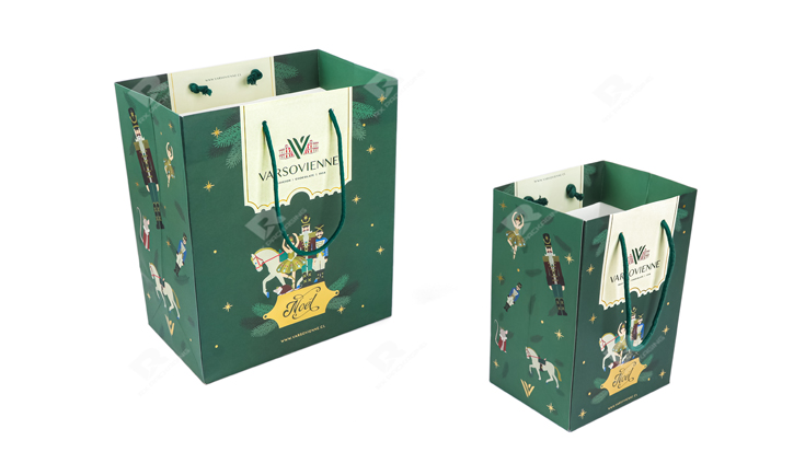 Custom Green Gift Bags by RX Packaging