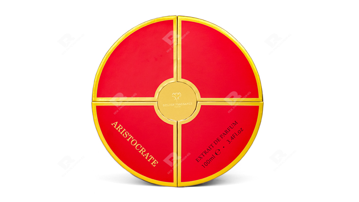 Luxurious Red Round Perfume Packaging Box Inspired by Traditional Chinese Elegance – Custom Design by RX Packaging