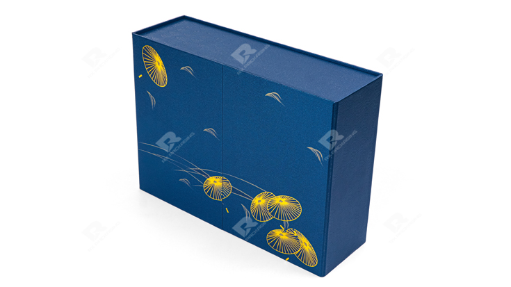 Innovative Blue Split-Open Perfume Packaging Box with Rising Display Mechanism | Luxury Custom Design by RX Packaging